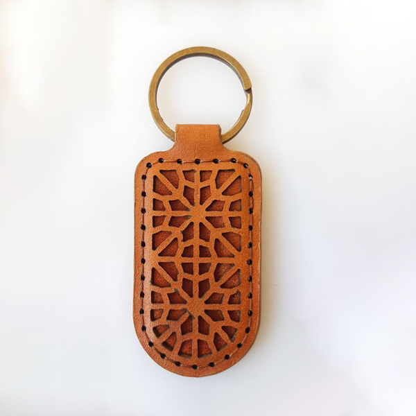 الگوی جاسوئیچی چرمی عسلی